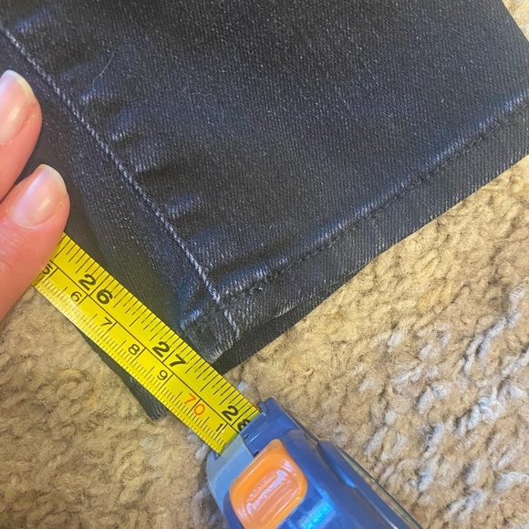 R13 Women’s X Over Slim Jeans in Waxed Black Size 25 Gothic Denim Crossover - Picture 7 of 10